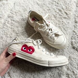 Converse x CDG Play Cream Sneakers white mens 7 women’s 8 low top